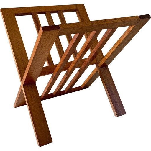 Porte-revues vintage en bois massif