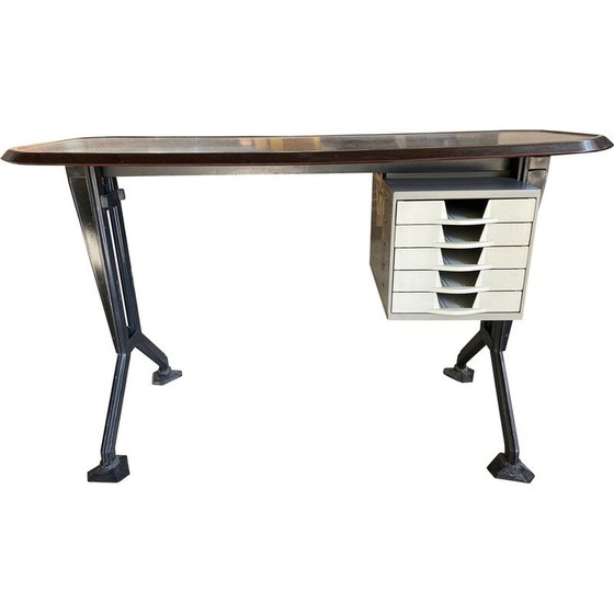 Image 1 of Bureau vintage Arco en métal et bois par Bbpr pour Olivetti Synthesis, 1960
