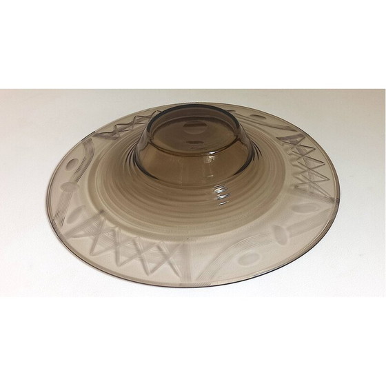 Image 1 of Coupe Vintage Art Déco en verre brun fumé