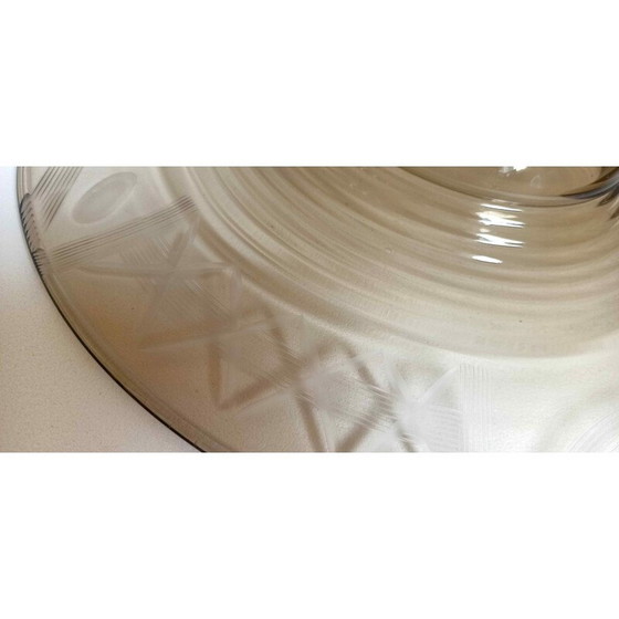 Image 1 of Coupe Vintage Art Déco en verre brun fumé