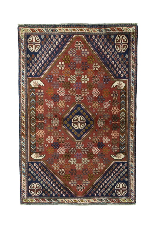 Tapis nomade Shiraz noué à la main - 158 X 104 cm