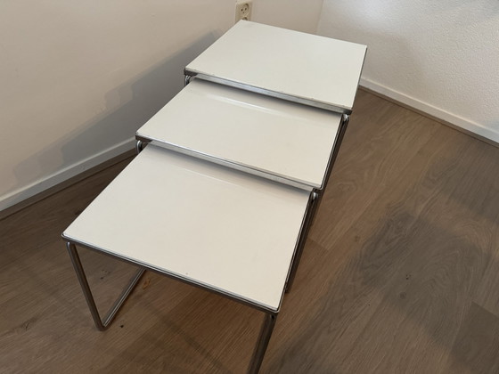 Image 1 of Brabantia Tables gigognes, avec feuille réversible Orange/Blanc