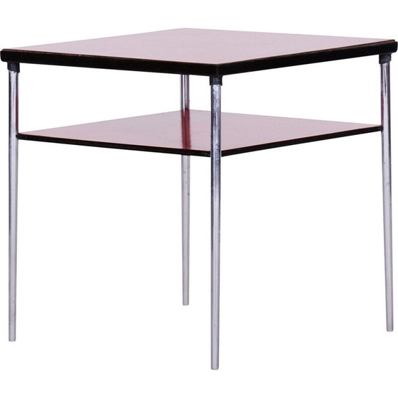 Image 1 of Table basse vintage rouge en chrome et formica, 1940