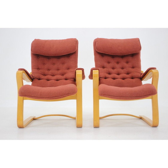 Image 1 of Paire de chaises longues vintage "Peter" par Gustav Axel Berg pour Bröderna Andersson, Suède 1970