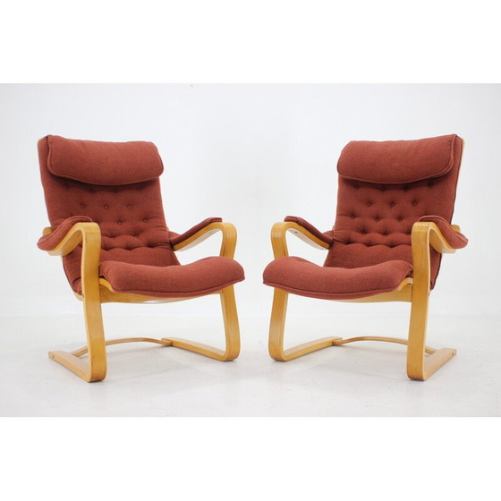 Image 1 of Paire de chaises longues vintage "Peter" par Gustav Axel Berg pour Bröderna Andersson, Suède 1970