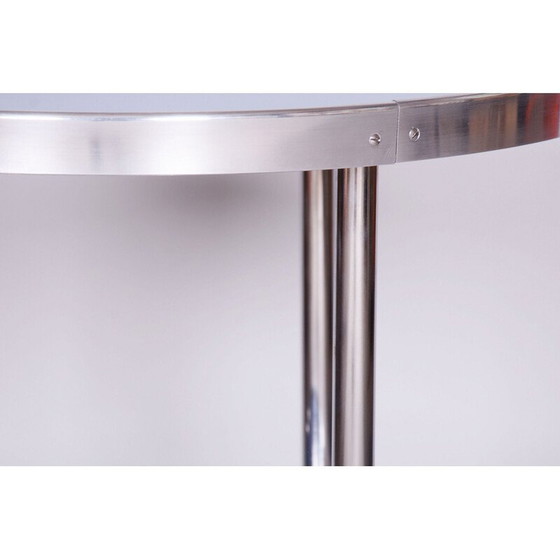 Image 1 of Table vintage Bauhaus en épicéa et chrome pour Kovona, Tchécoslovaquie 1930