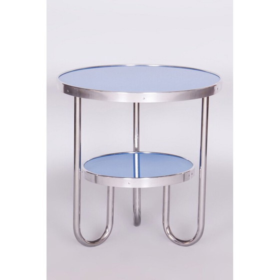 Image 1 of Table vintage Bauhaus en épicéa et chrome pour Kovona, Tchécoslovaquie 1930