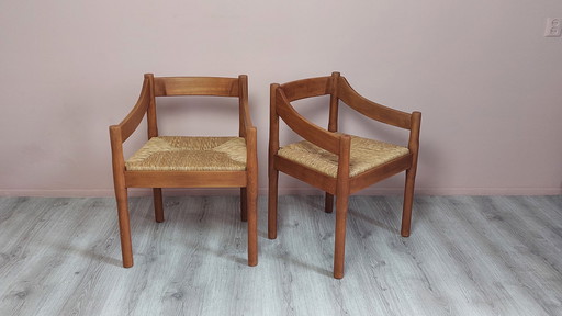 2X Carimate Arm Chair By Vico Magistretti.