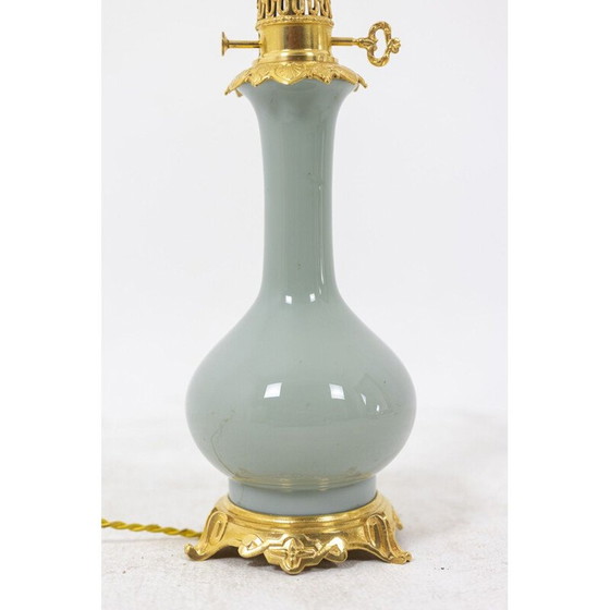 Image 1 of Paire de lampes en porcelaine céladon et bronze doré, 1880