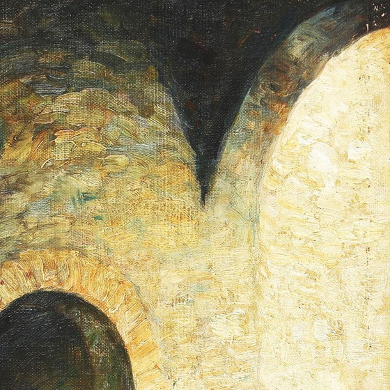 Image 1 of Huile sur toile "Anticoli" vintage d'Emil Krause, Danemark 1945