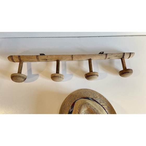 Image 1 of Porte-manteau vintage en bois de bambou, 1920