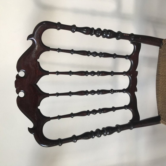 Image 1 of Ensemble de 4 chaises en osier vintage Chiavari, Italie 1950