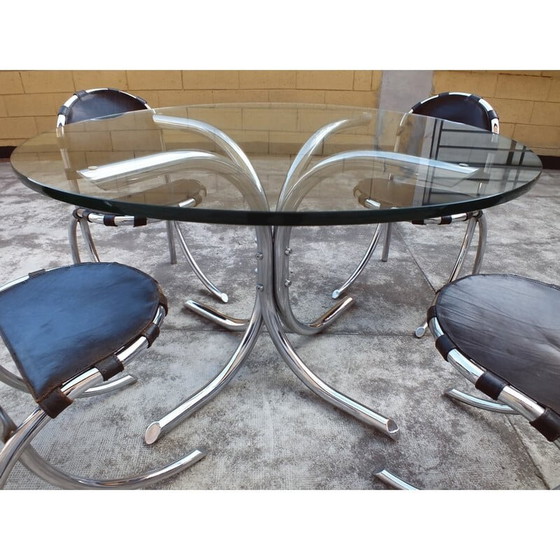 Image 1 of Ensemble de salle à manger vintage par Tetrarck studio pour Alberto Bazzani, Italie 1970
