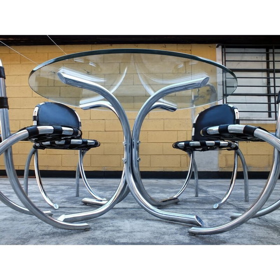 Image 1 of Ensemble de salle à manger vintage par Tetrarck studio pour Alberto Bazzani, Italie 1970