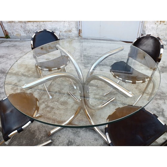 Image 1 of Ensemble de salle à manger vintage par Tetrarck studio pour Alberto Bazzani, Italie 1970