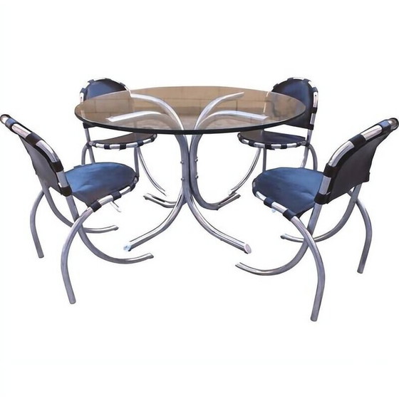 Image 1 of Ensemble de salle à manger vintage par Tetrarck studio pour Alberto Bazzani, Italie 1970