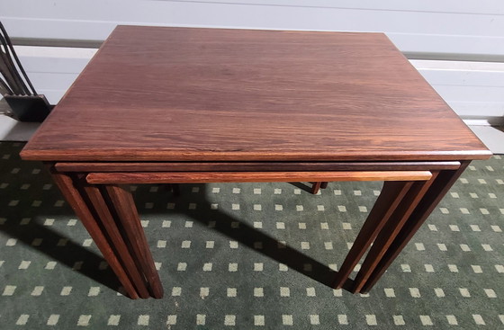 Image 1 of 3 Table Gigogne Mid-Century En Palissandre, Danemark, 1950S