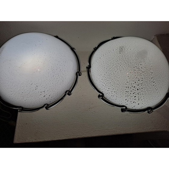 Image 1 of Paire de lampes de table vintage en verre de Murano, 1970