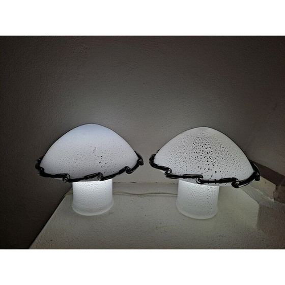 Image 1 of Paire de lampes de table vintage en verre de Murano, 1970