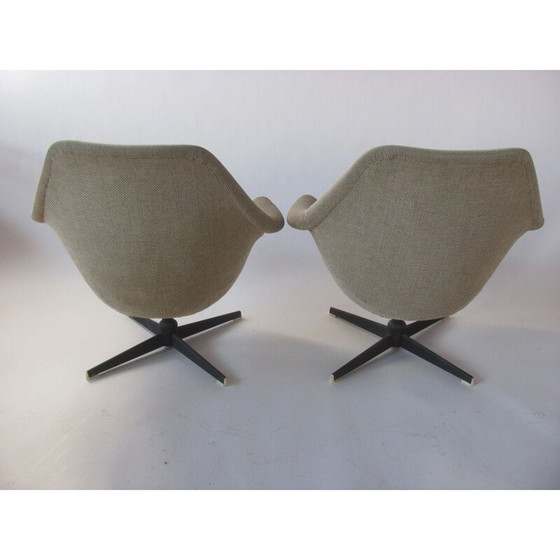 Image 1 of Ensemble de 3 fauteuils pivotants vintage, Tchécoslovaquie 1960
