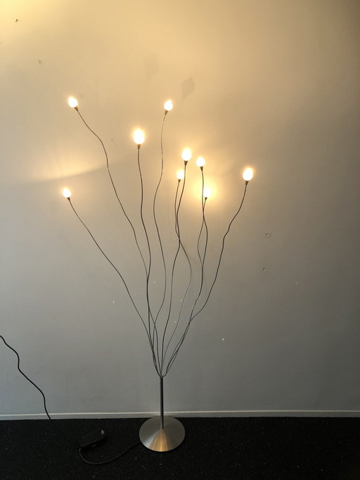 Lampadaire dimmable "Branches" avec 9 ampoules halogènes