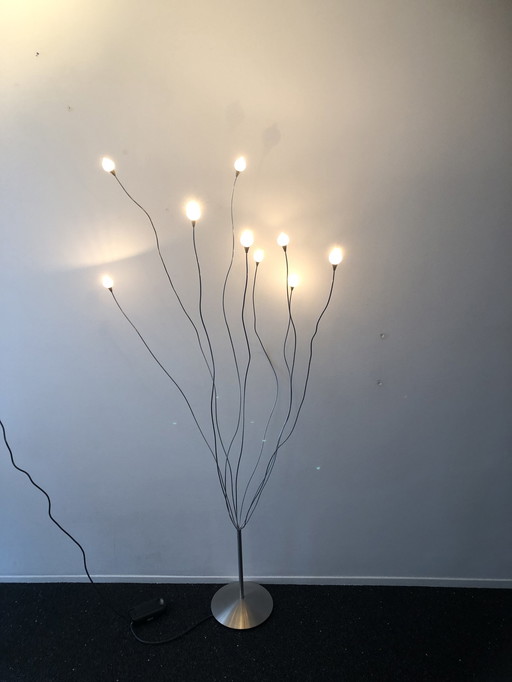 Lampadaire dimmable "Branches" avec 9 ampoules halogènes