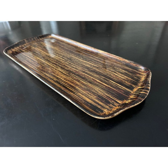 Image 1 of Plat à gâteau vintage de Méribel en faïence de Salins, 1950