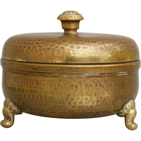 Image 1 of Boîte à couvercle en laiton Vintage Art Deco, Allemagne 1910