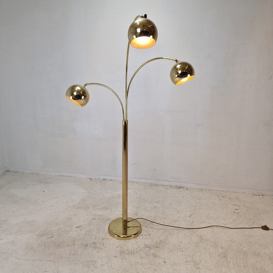 Image 1 of Lampadaire Vintage Space Age en laiton, Allemagne 1970