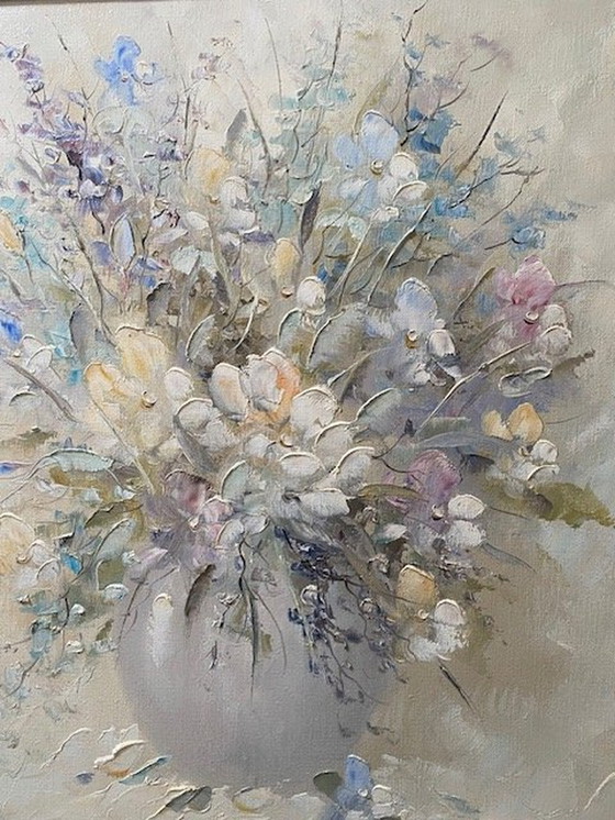 Image 1 of G.J. Ernens - Bouquet de campagne dans un vase gris