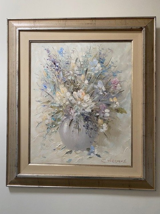 Image 1 of G.J. Ernens - Bouquet de campagne dans un vase gris