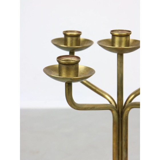 Image 1 of Chandelier vintage en laiton à 5 branches