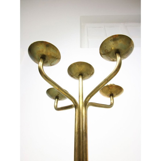 Image 1 of Chandelier vintage en laiton à 5 branches