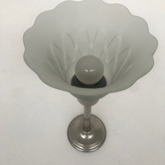 Image 1 of Lampe de table des années 1930 avec abat-jour Art Déco