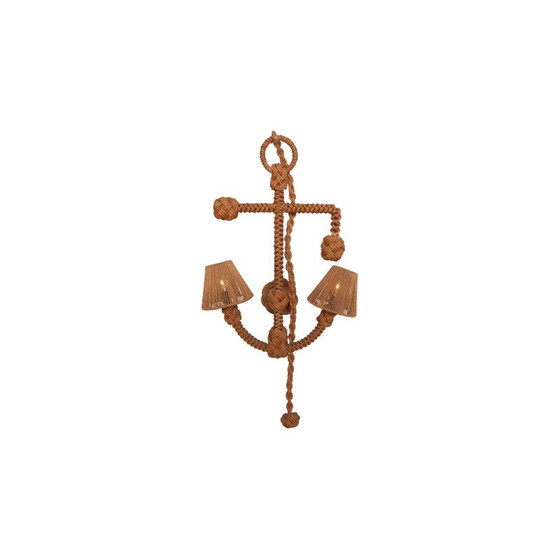 Image 1 of Lampe suspendue vintage en corde par Adrien Audoux et Frida Minet