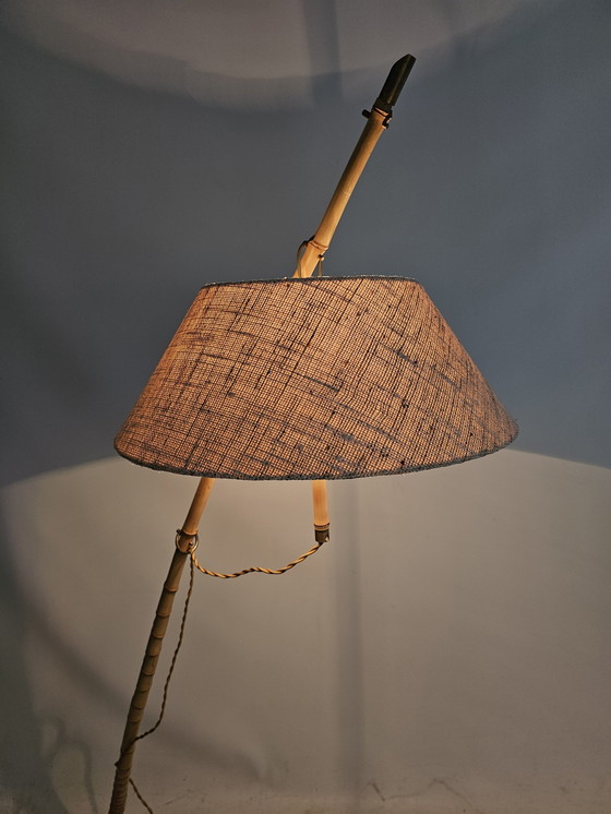 Image 1 of Lampadaire vintage en bambou