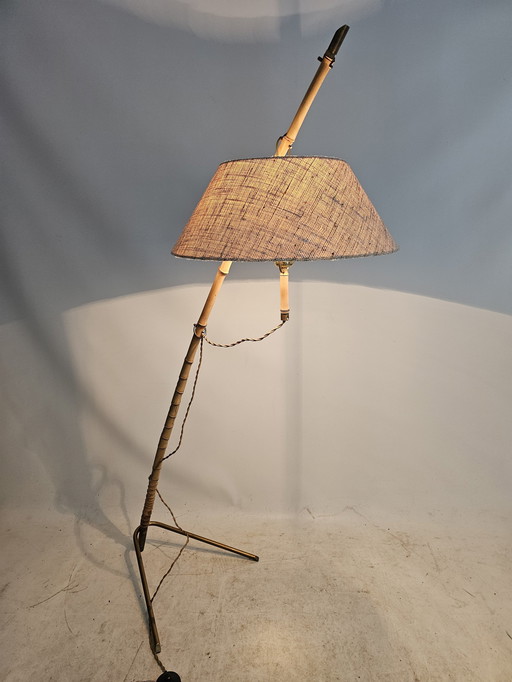 Lampadaire vintage en bambou