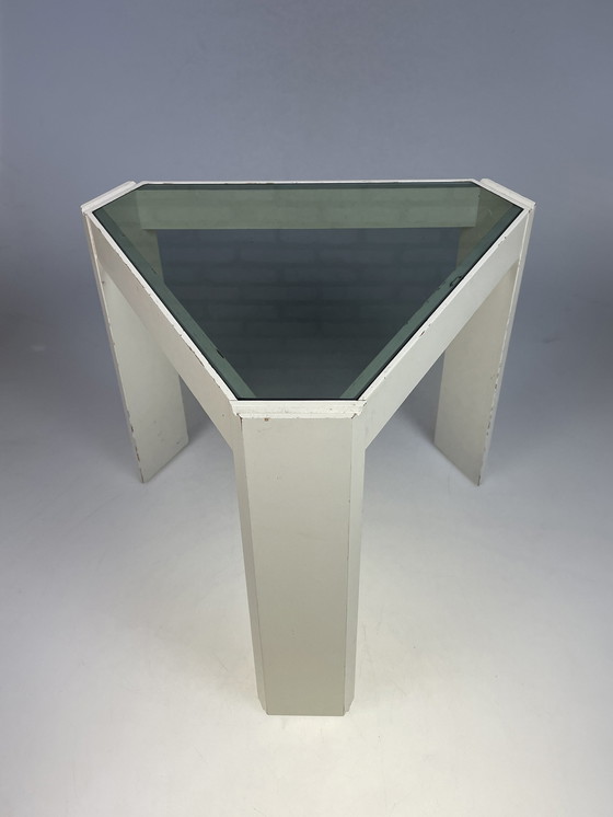 Image 1 of Ensemble de tables d'appoint triangulaires, Porada Arredi, Italie, 1970's, noir et blanc