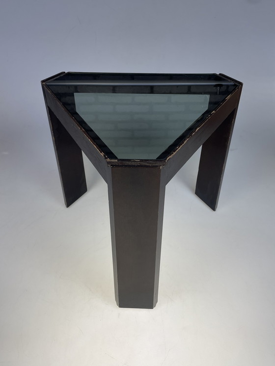 Image 1 of Ensemble de tables d'appoint triangulaires, Porada Arredi, Italie, 1970's, noir et blanc