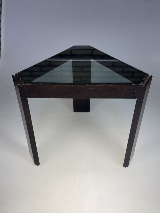 Image 1 of Ensemble de tables d'appoint triangulaires, Porada Arredi, Italie, 1970's, noir et blanc