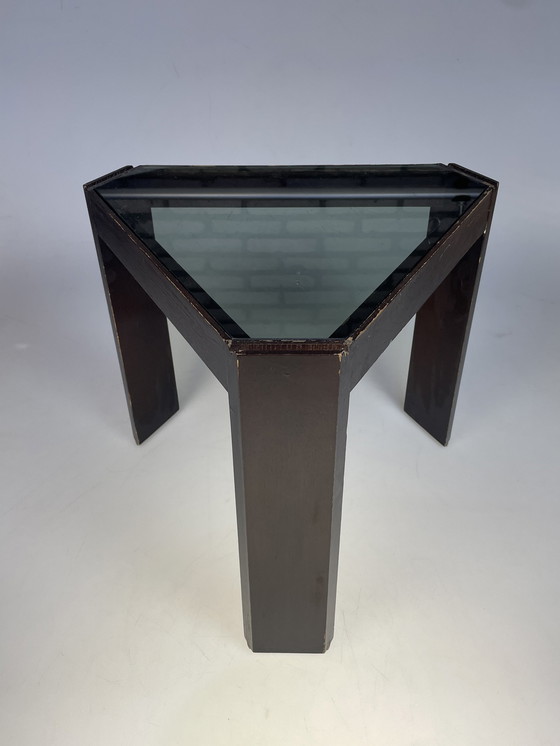 Image 1 of Ensemble de tables d'appoint triangulaires, Porada Arredi, Italie, 1970's, noir et blanc