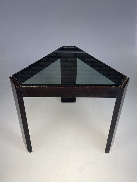 Image 1 of Ensemble de tables d'appoint triangulaires, Porada Arredi, Italie, 1970's, noir et blanc