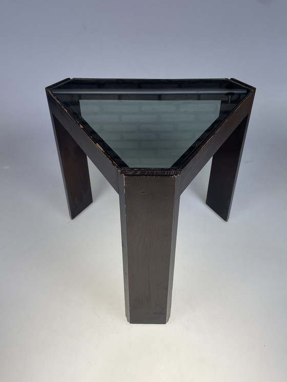 Image 1 of Ensemble de tables d'appoint triangulaires, Porada Arredi, Italie, 1970's, noir et blanc