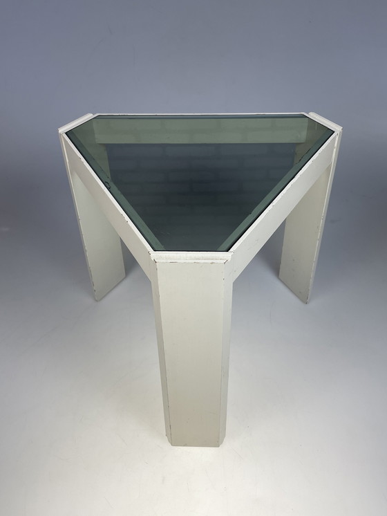 Image 1 of Ensemble de tables d'appoint triangulaires, Porada Arredi, Italie, 1970's, noir et blanc