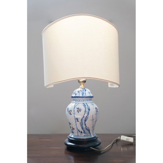 Image 1 of Lampe de table vintage en porcelaine et fer, 1980
