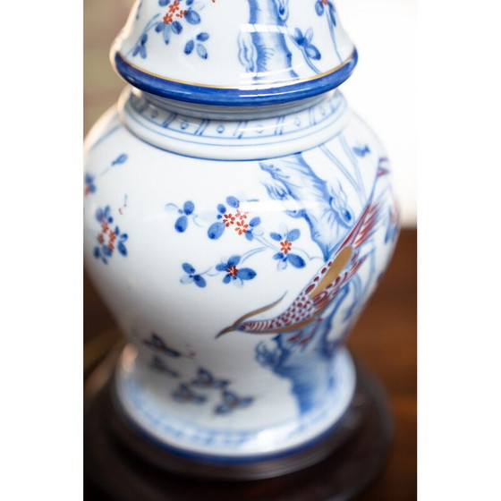 Image 1 of Lampe de table vintage en porcelaine et fer, 1980