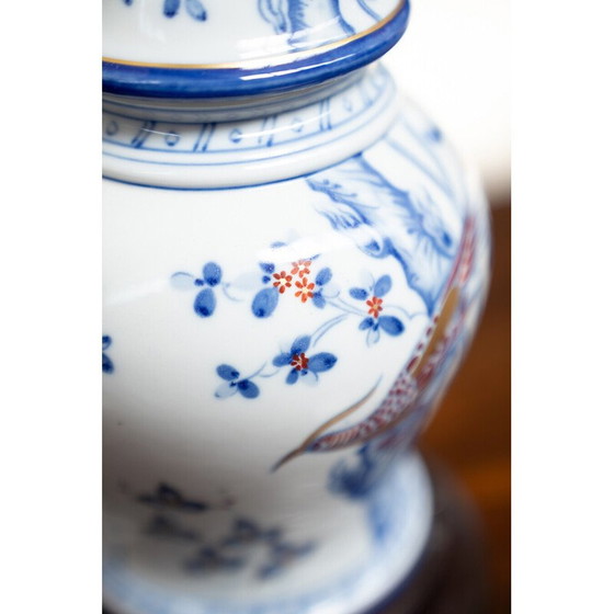 Image 1 of Lampe de table vintage en porcelaine et fer, 1980