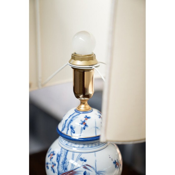 Image 1 of Lampe de table vintage en porcelaine et fer, 1980
