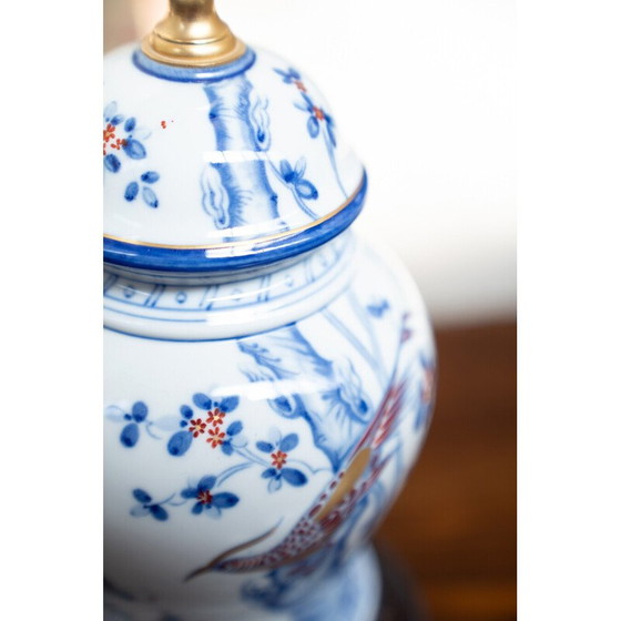 Image 1 of Lampe de table vintage en porcelaine et fer, 1980
