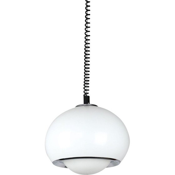 Image 1 of Lampe suspendue à bourgeon blanc vintage par Guzzini, 1980